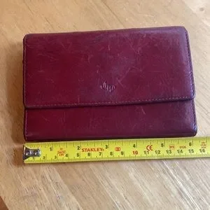 Monsac Bags Monsac Original Red Burgundy Genuine Leather Wallet 6x4 Poshmark